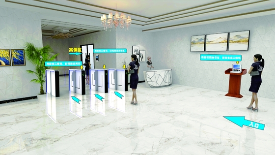 280mm Face Recognition Turnstile Fingerprint Reader 304 Stainless Steel Turnstiles